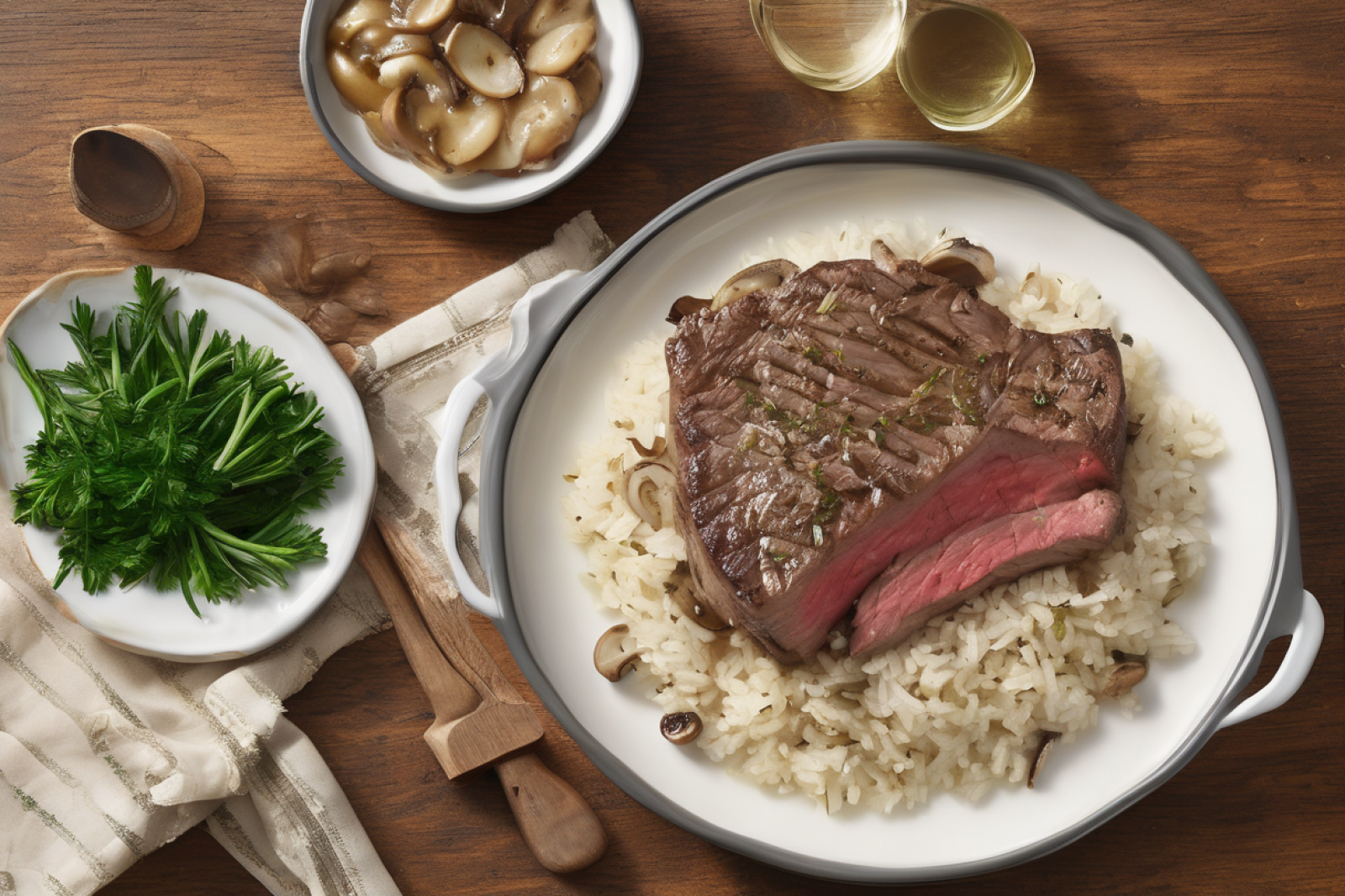 Herbed Butter Steak with Savory Rice Blend