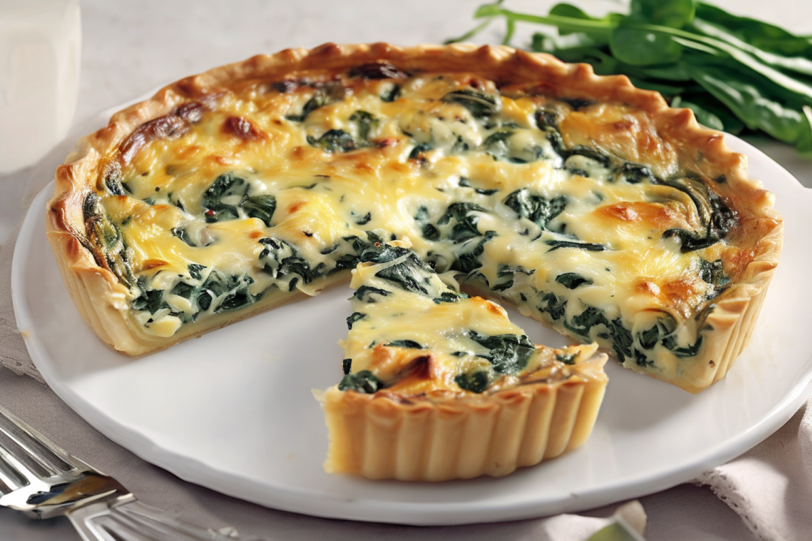 Cheesy Spinach Delight Quiche
