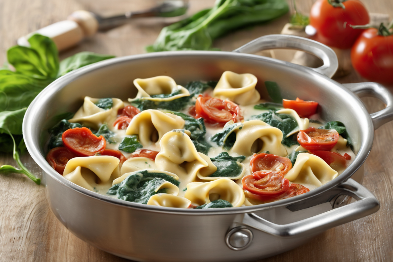 Creamy Spinach and Tomato Tortellini Delight