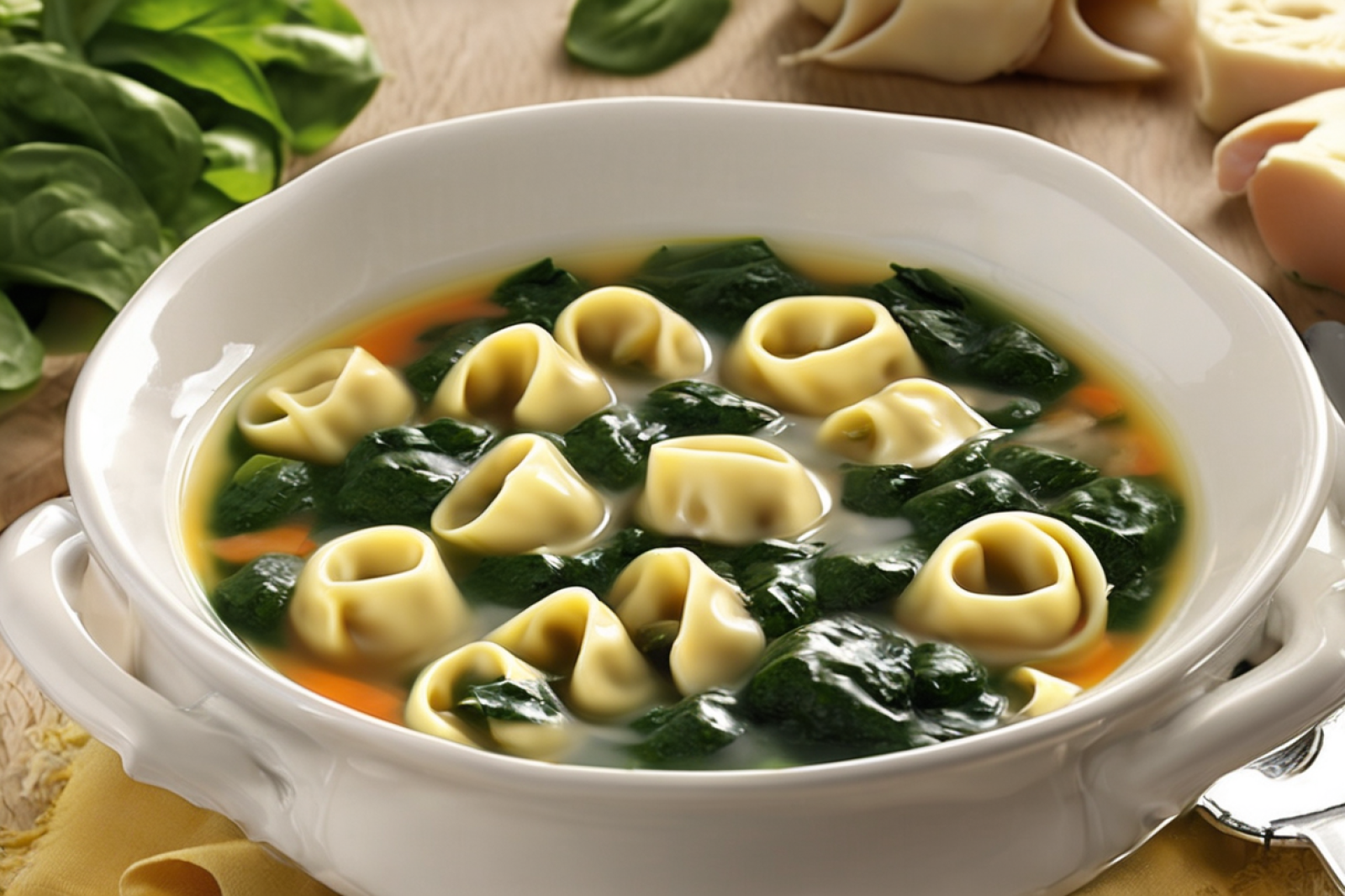Herbed Spinach Tortellini Soup