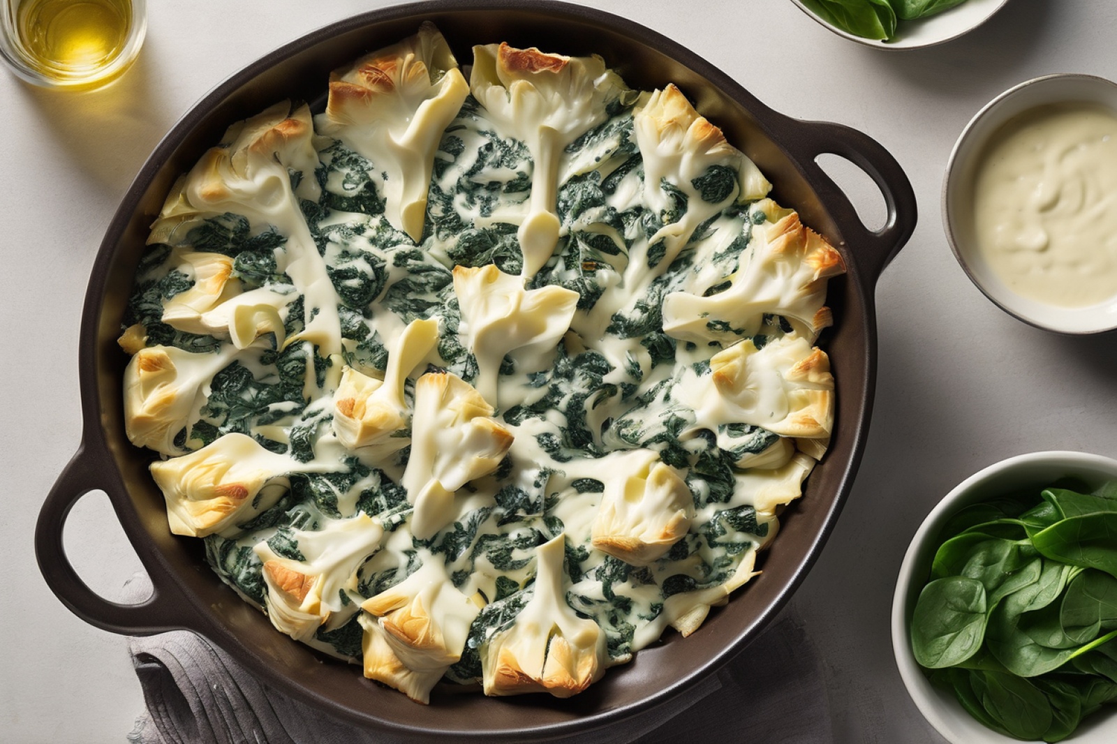 Cheesy Spinach and Artichoke Bake
