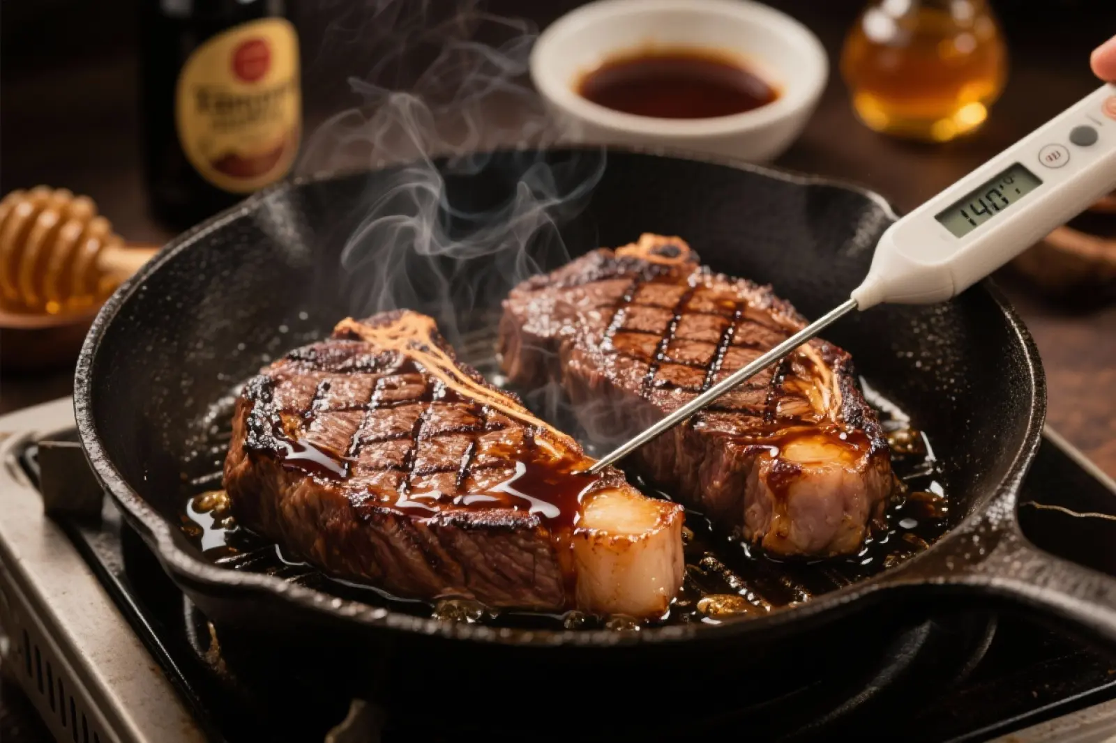Teriyaki-Glazed Rib Eye Steaks
