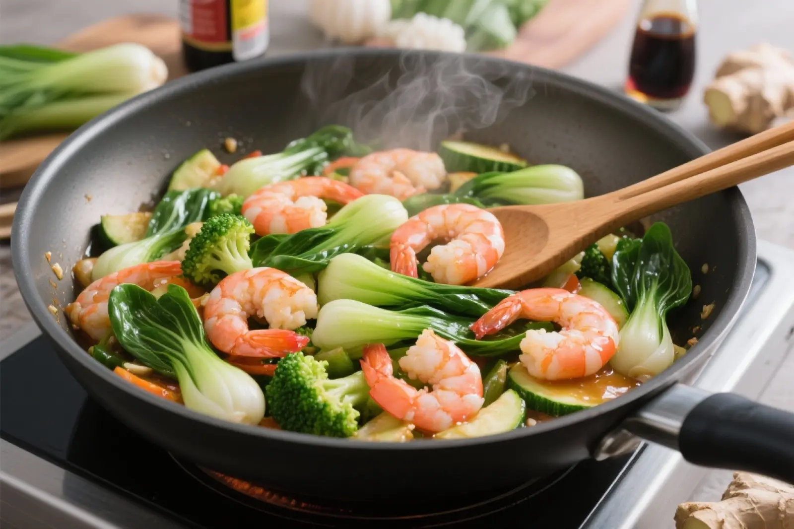 Savory Teriyaki Shrimp with Bok Choy