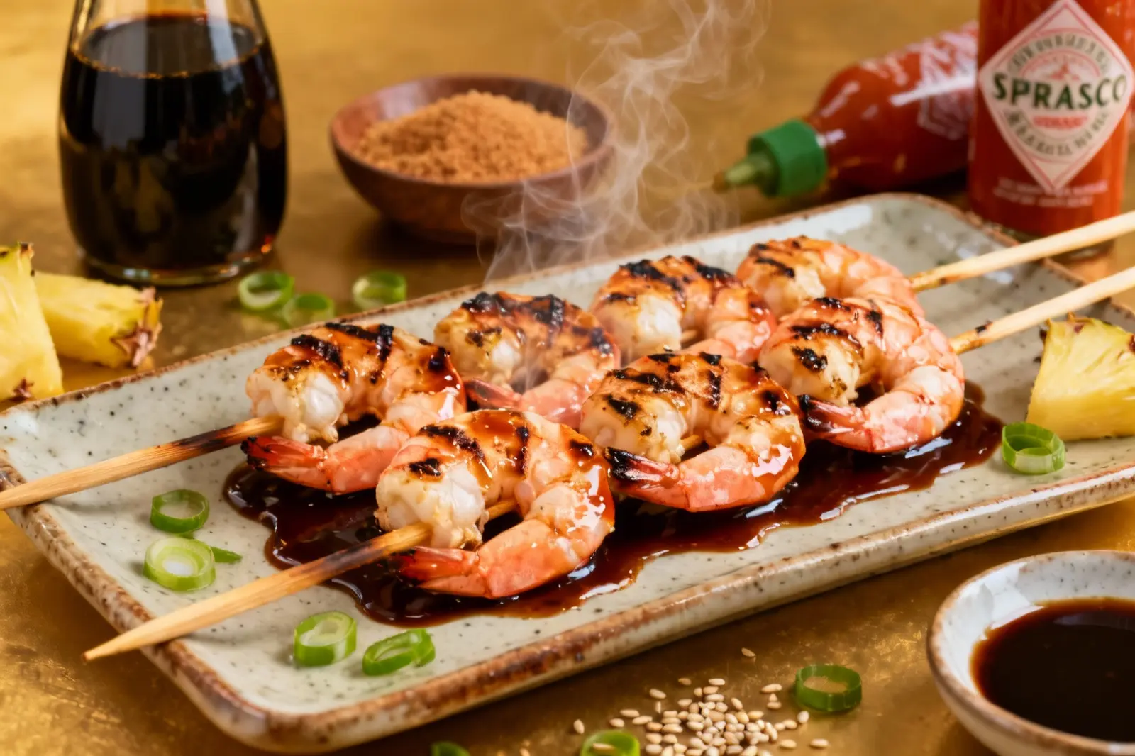 Teriyaki Glazed Shrimp Skewers