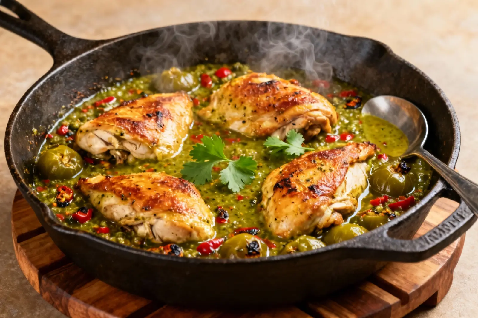 Savory Roasted Tomatillo Chicken