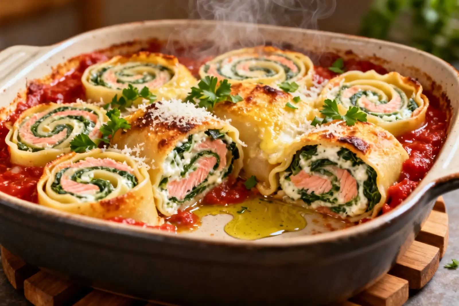 Herbed Salmon Pasta Spirals
