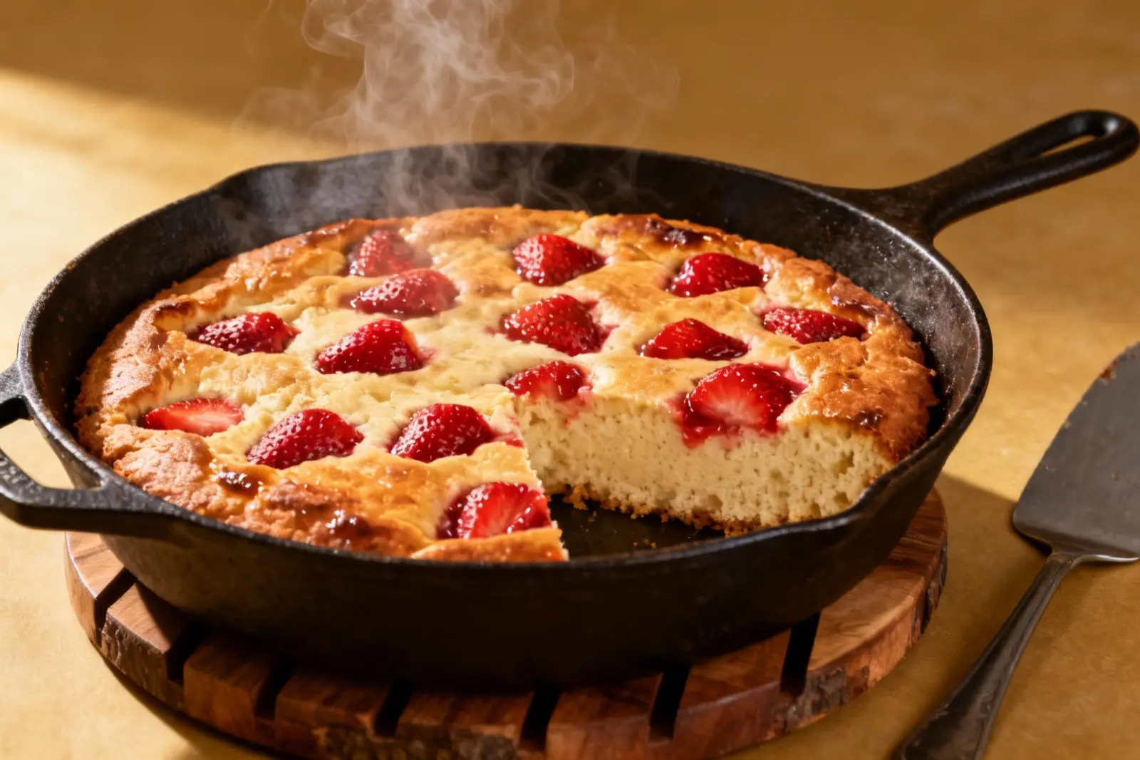 Strawberry Bliss Skillet Cake