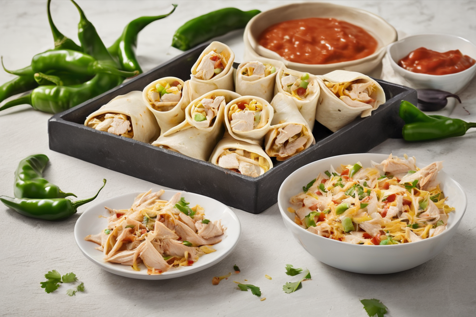 Creamy Chicken Tortilla Rolls