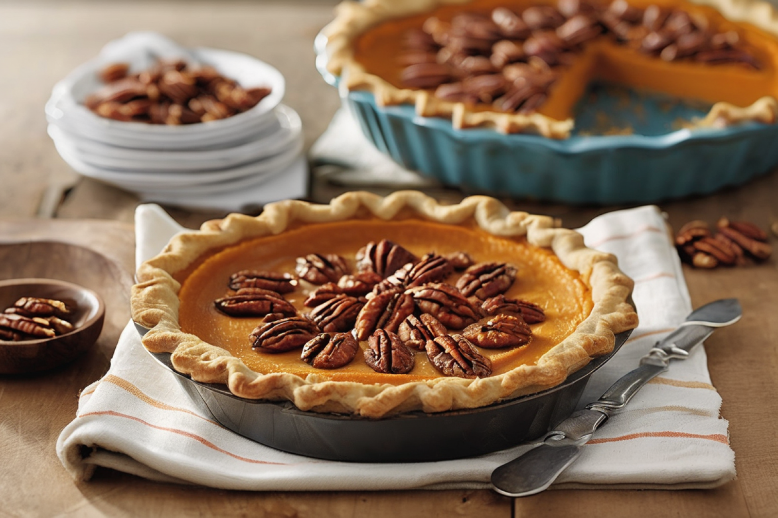 Sweet Potato Pie with Caramelized Pecans