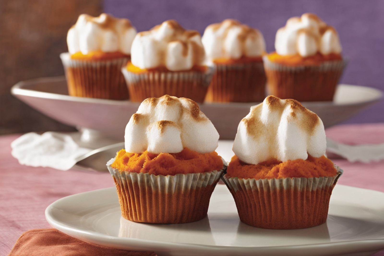 Sweet Potato Delight Cupcakes with Fluffy Marshmallow Topping