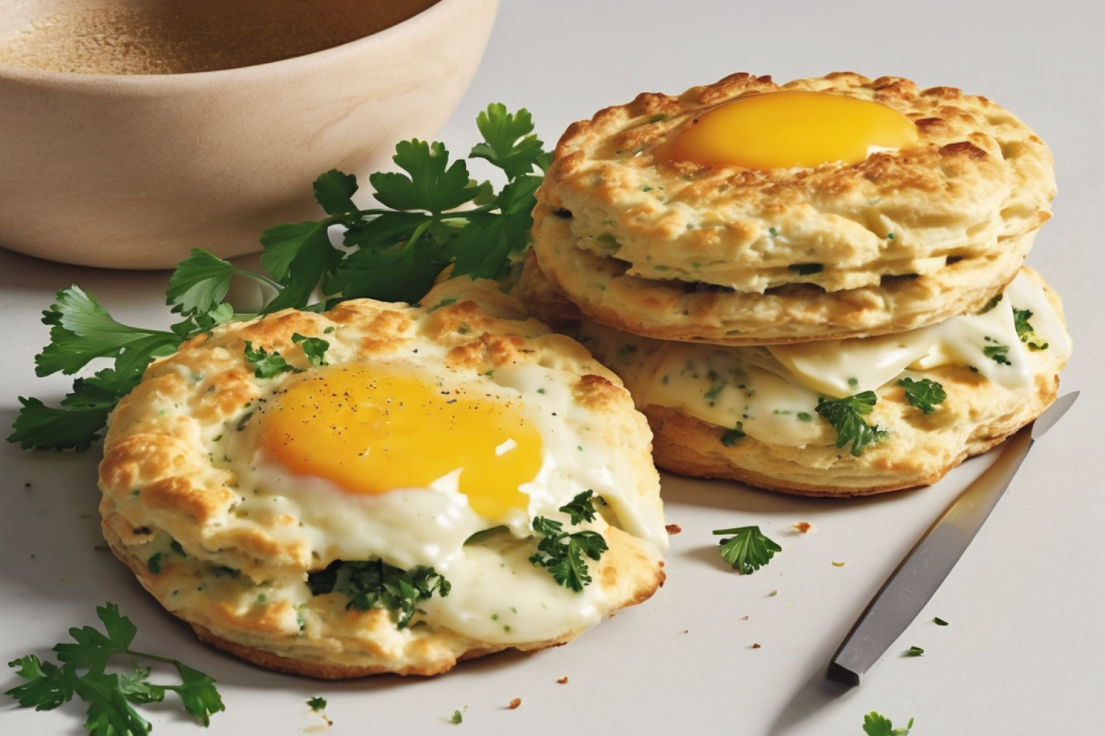 Savory Biscuit Breakfast Stack