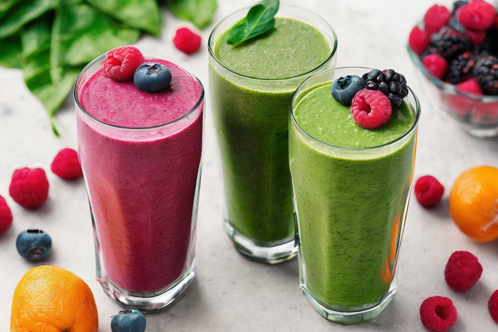 Vibrant Green Berry Smoothie