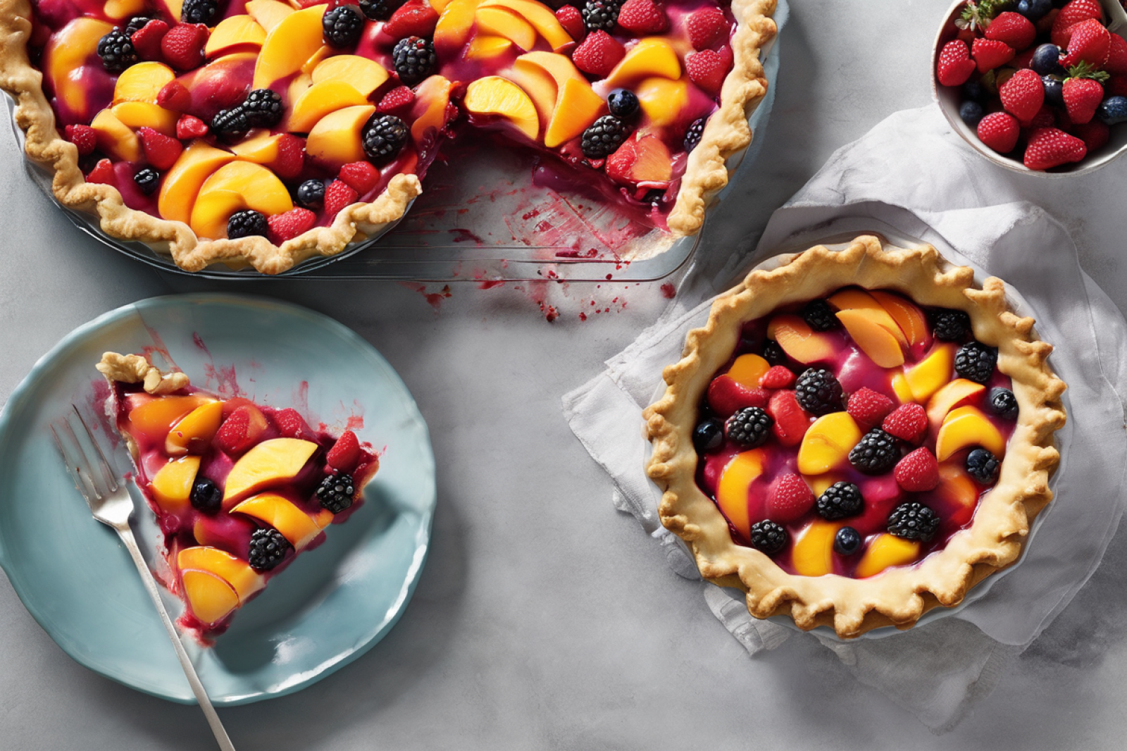 Tropical Berry and Peach Bliss Pie