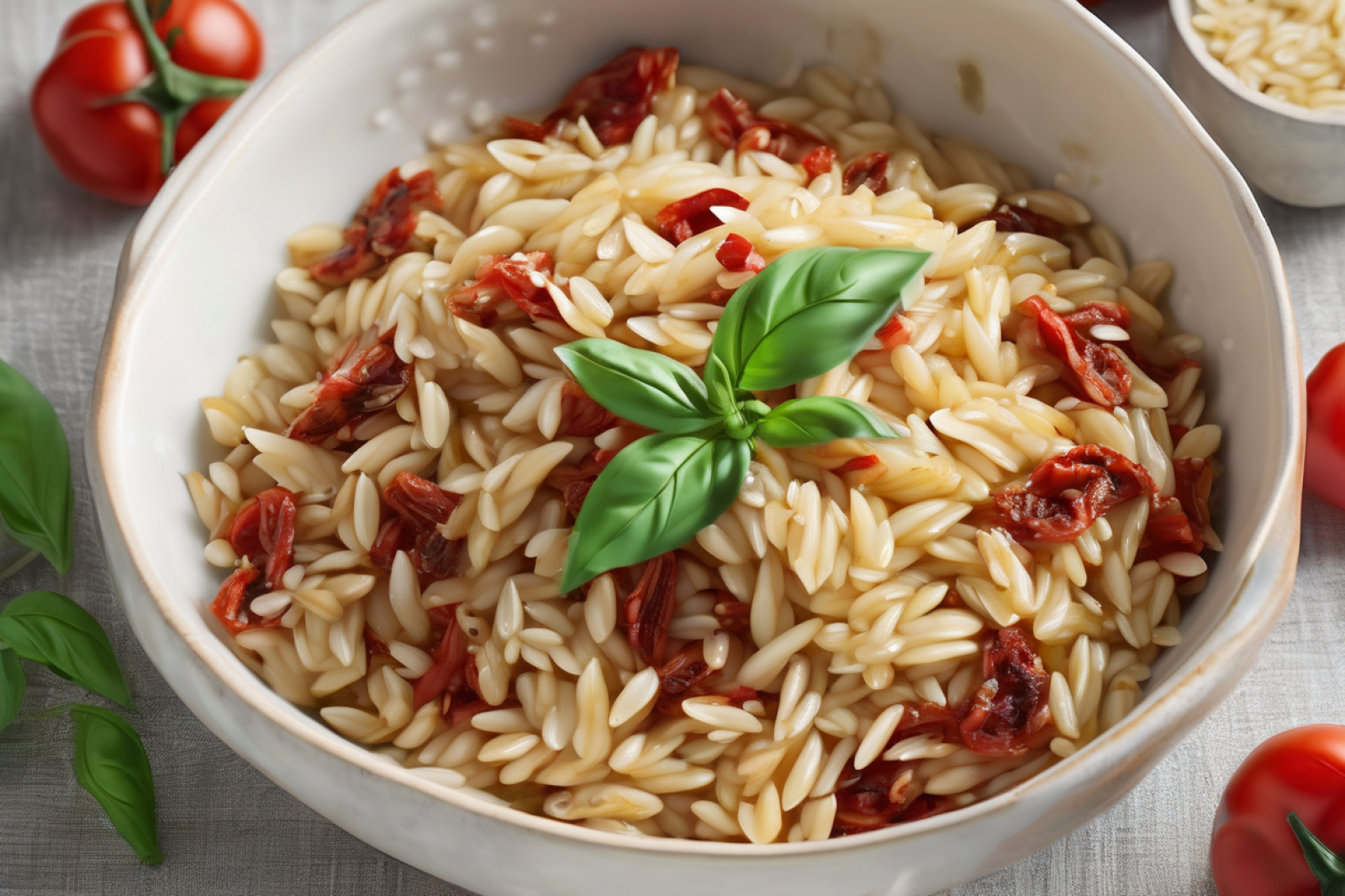 Orzo with Basil and Sun-Dried Tomatoes