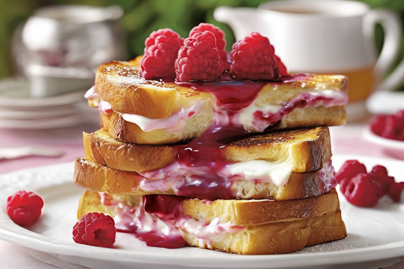Decadent Raspberry Cream Cheese French Toast