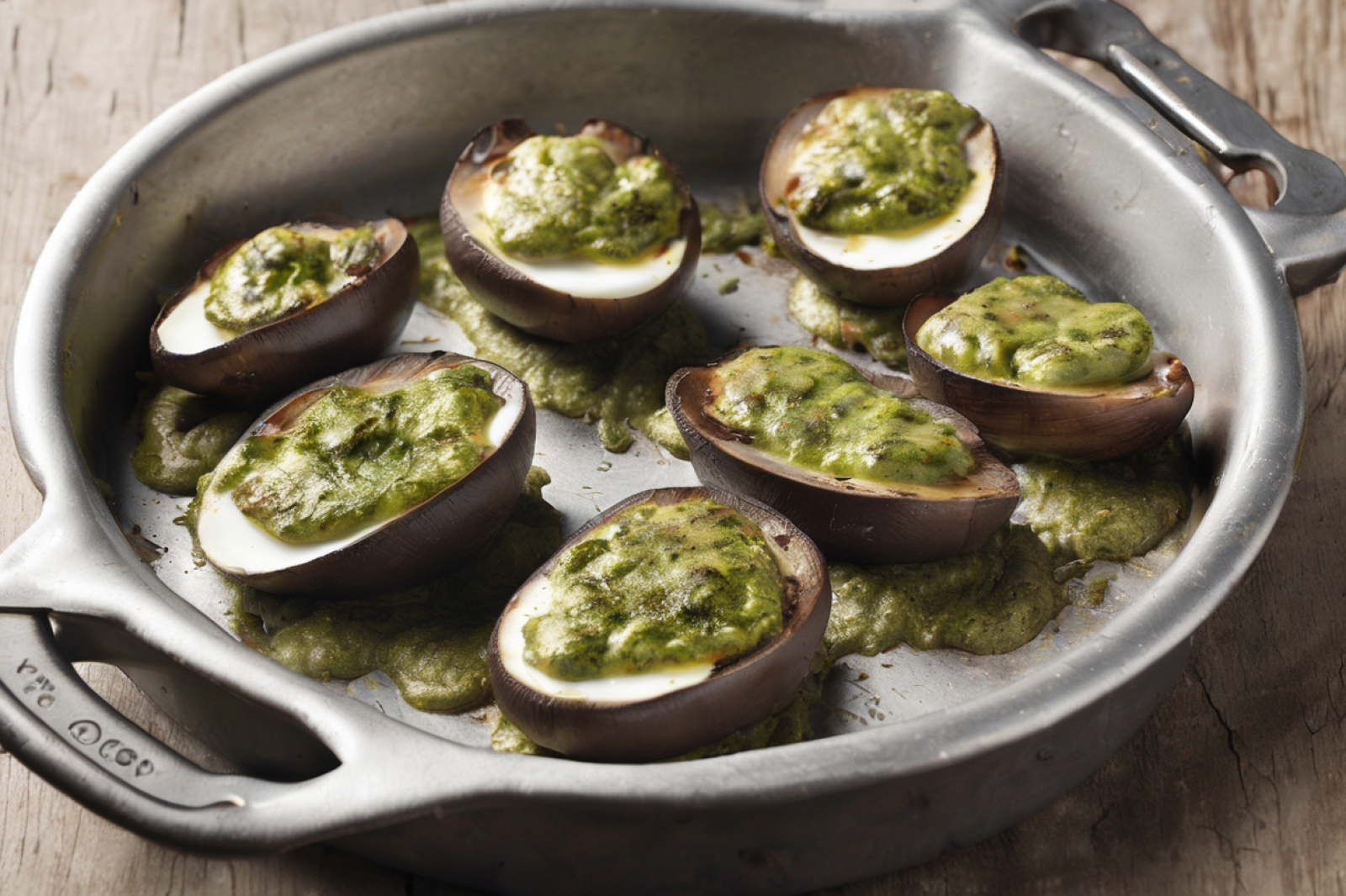 Pesto Portobello Baked Eggs