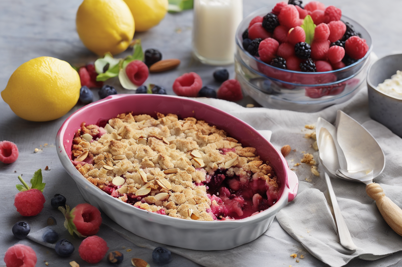 Rhubarb and Berry Crumble