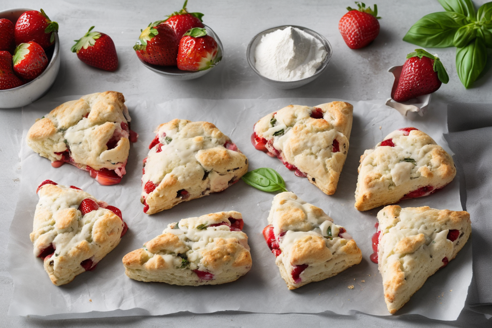 Strawberry Basil Scones