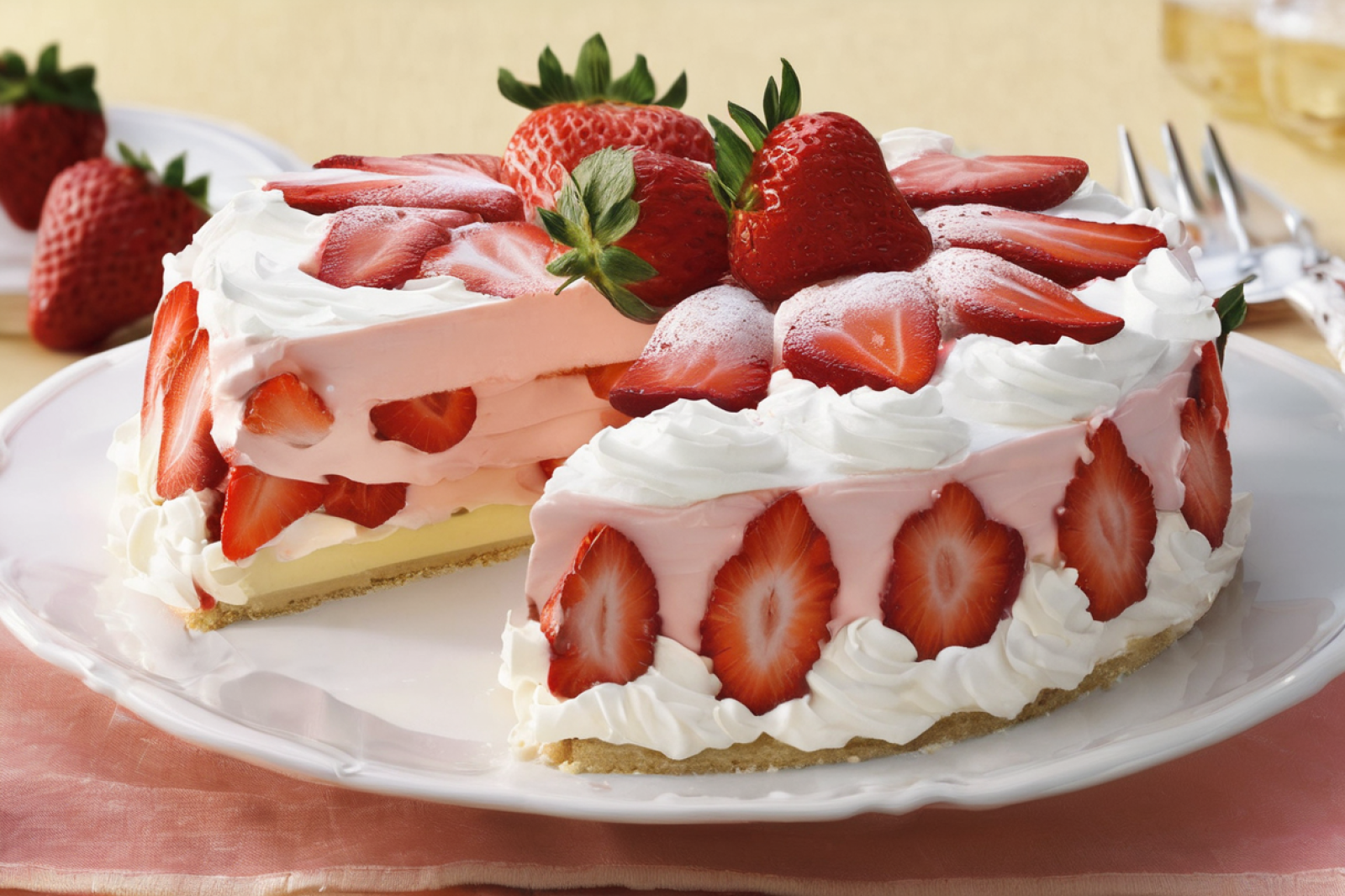 Strawberry Cream Delight Torte