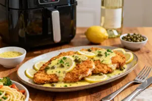Crispy Air Fryer Chicken Piccata with Zesty Lemon-Caper Sauce
